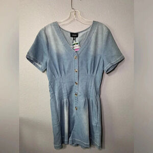 NWT Heyson Soft  & Light Jean/Denim Cotton Blend one piece Romper Sz SM Vacation